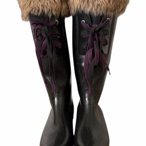 Elegant Black and Brown Women's Winter Boots
